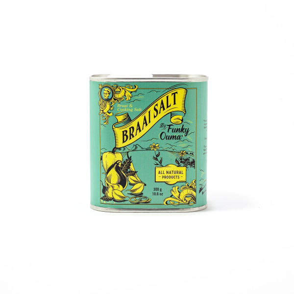 Funky Ouma Braai Salt Tin 300g | The Harvest Table