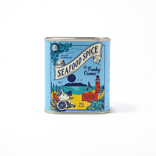 Funky Ouma Seafood Spice Tin 175g | The Harvest Table